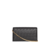 Petite clutch enveloppe TB Monogram matelassé - Noir