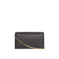 Petite clutch enveloppe TB monogram matelassé - Noir