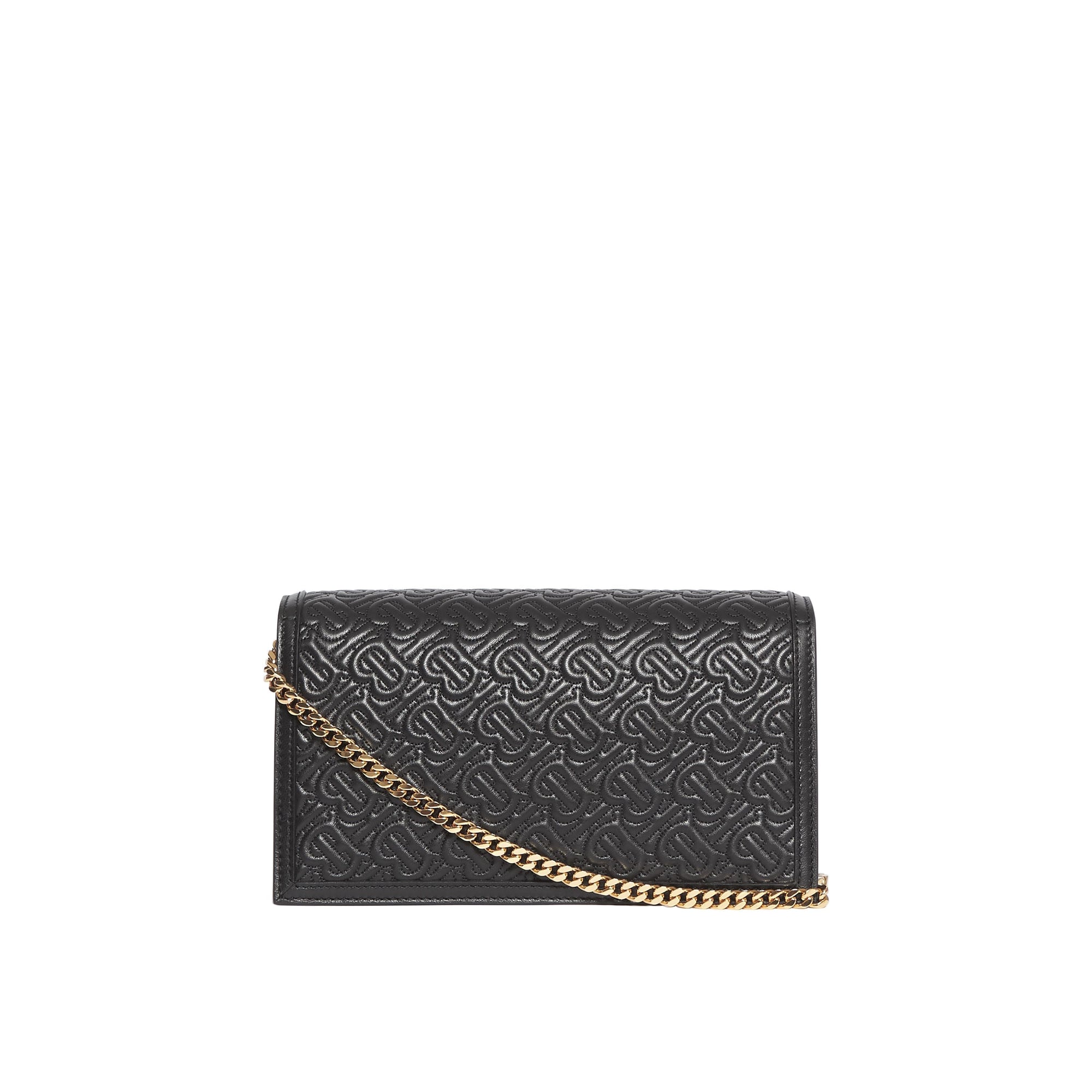 Petite clutch enveloppe TB monogram matelassé - Noir