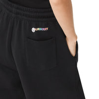 BLACK Short à cordon de serrage en coton avec appliqué arc-en-ciel unisexe