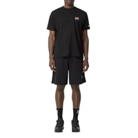 BLACK Short à cordon de serrage en coton avec appliqué arc-en-ciel unisexe