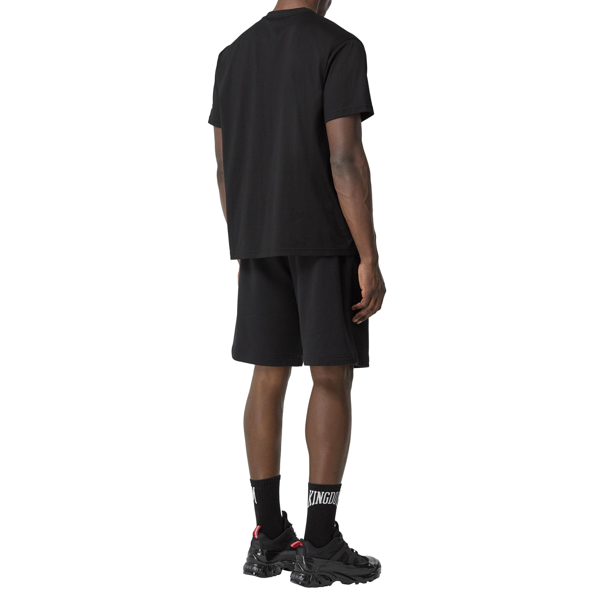 BLACK Short à cordon de serrage en coton avec appliqué arc-en-ciel unisexe