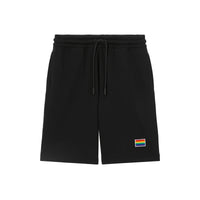 BLACK Short à cordon de serrage en coton avec appliqué arc-en-ciel unisexe