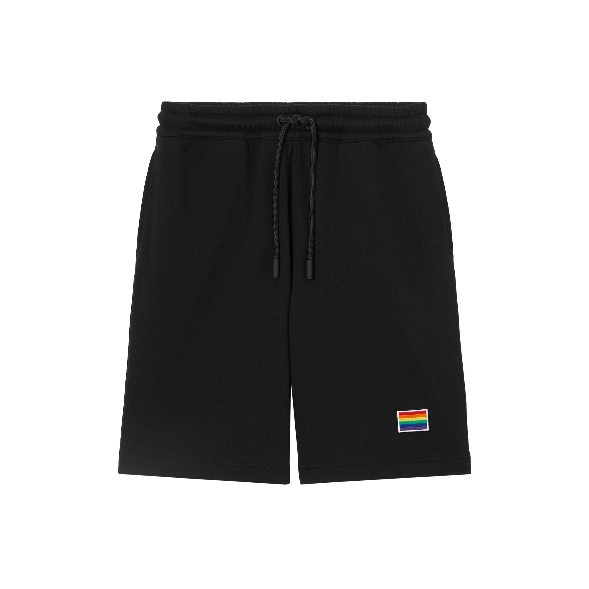 BLACK Short à cordon de serrage en coton avec appliqué arc-en-ciel unisexe