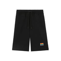 BLACK Short à cordon de serrage en coton avec appliqué arc-en-ciel unisexe