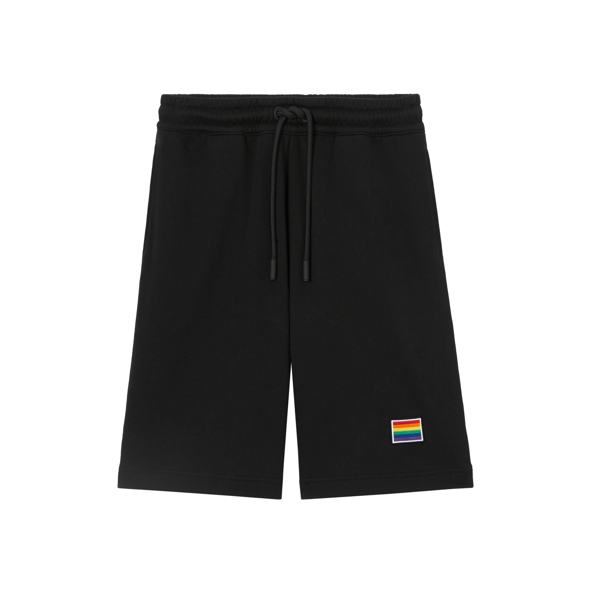 BLACK Short à cordon de serrage en coton avec appliqué arc-en-ciel unisexe