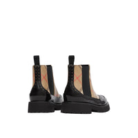 ARCHIVE BEIGE Bottines Chelsea en cuir Vintage check