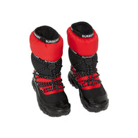 BLACK/BRIGHT RED Bottes de neige color-block avec bandes à logo
