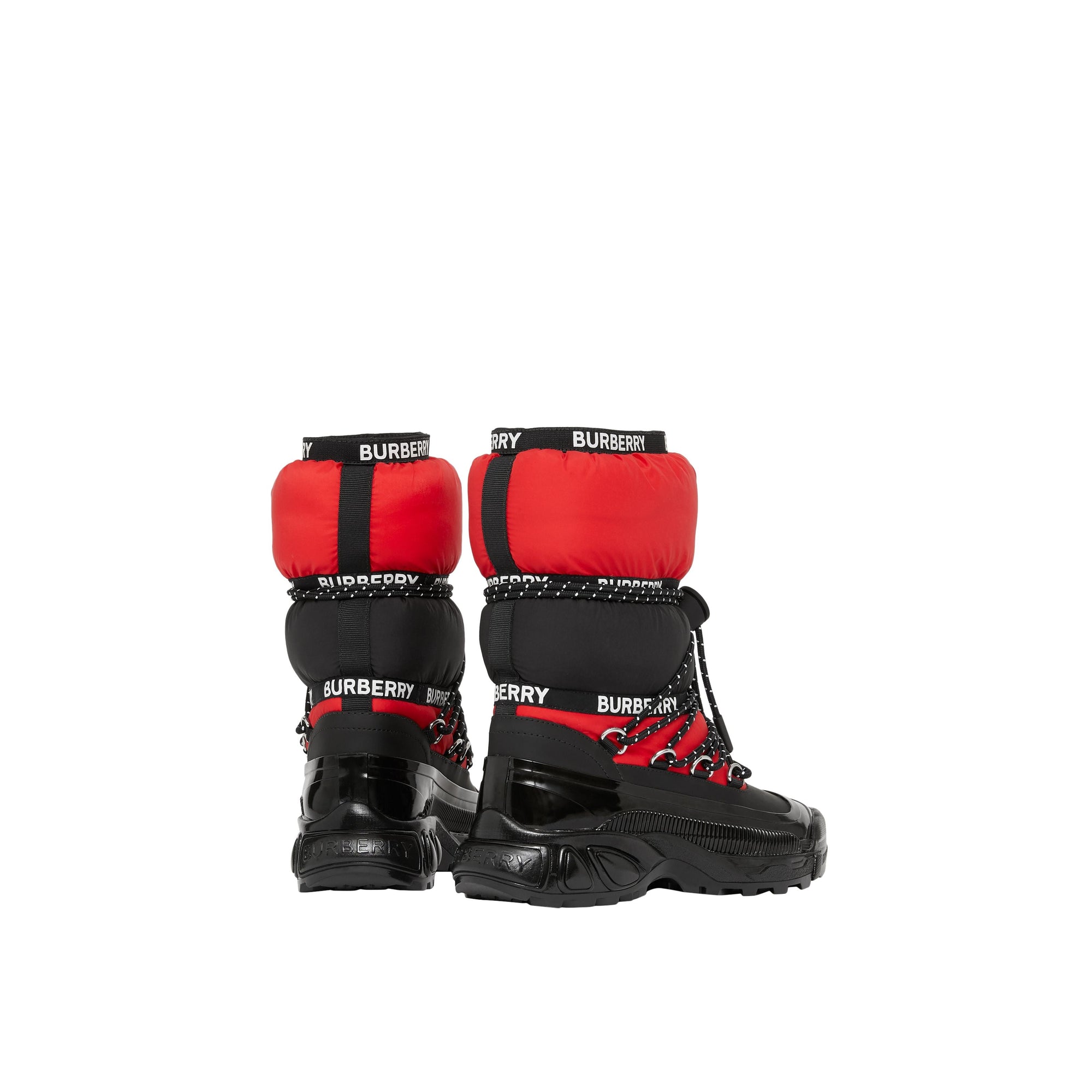 BLACK/BRIGHT RED Bottes de neige color-block avec bandes à logo