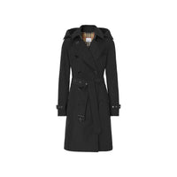 Trench-coat en taffetas à capuche amovible - Noir