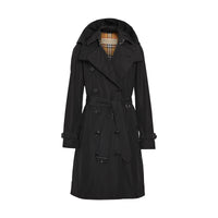 Trench-coat en taffetas à capuche amovible - Noir