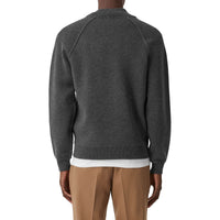 MID GREY MELANGE Bomber en laine et cachemire mélangés double face