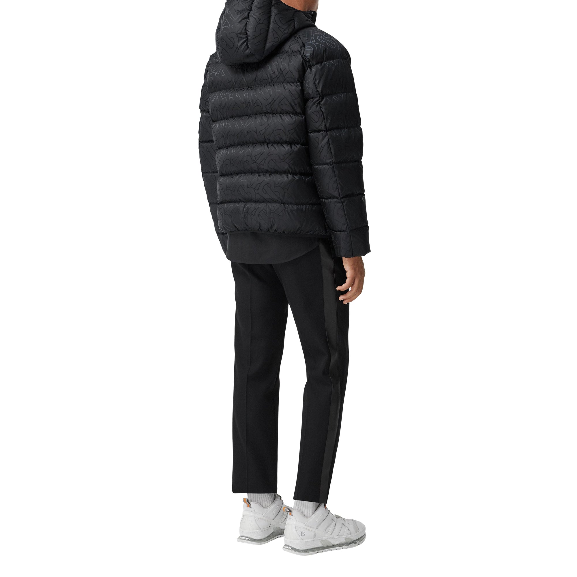 BLACK Doudoune à capuche en jacquard Monogram