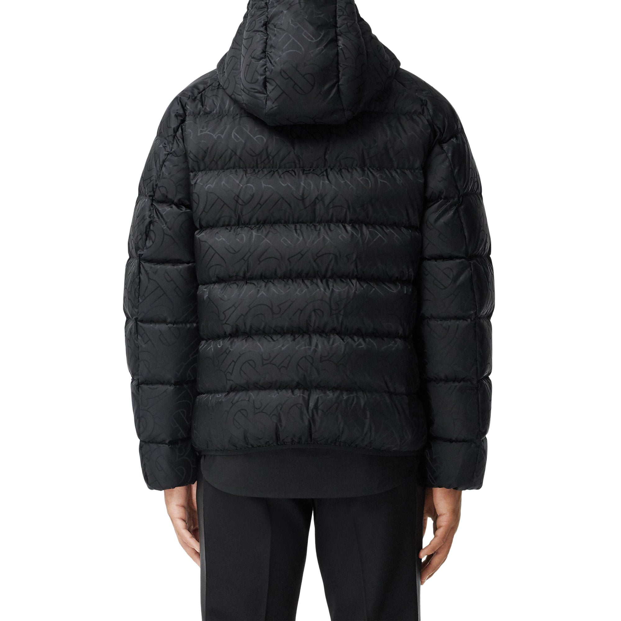 BLACK Doudoune à capuche en jacquard Monogram