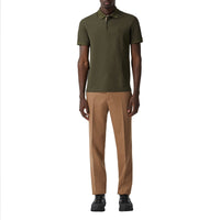 DARK OLIVE Polo en piqué de coton Monogram