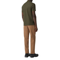 DARK OLIVE Polo en piqué de coton Monogram