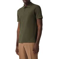 DARK OLIVE Polo en piqué de coton Monogram