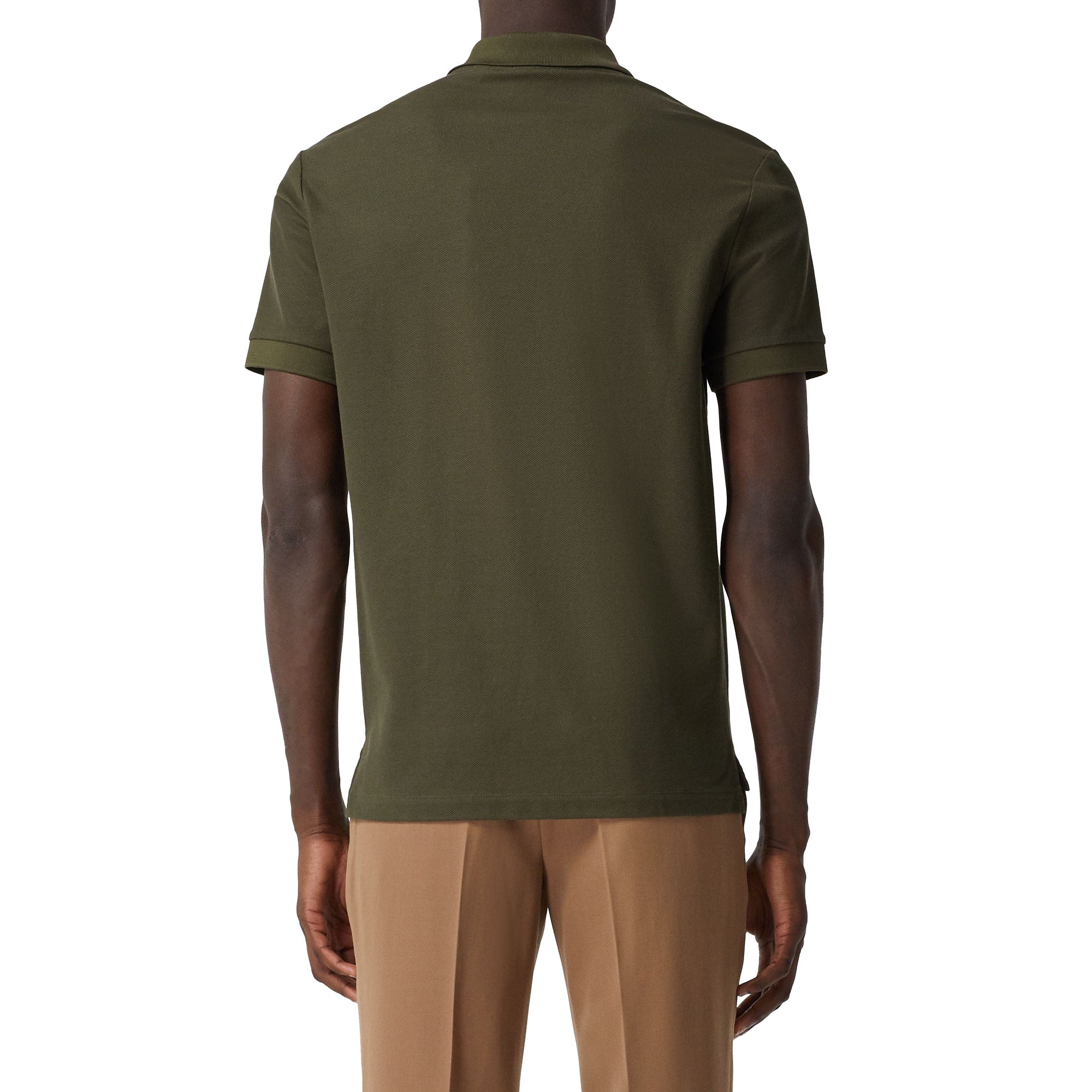 DARK OLIVE Polo en piqué de coton Monogram