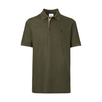 DARK OLIVE Polo en piqué de coton Monogram