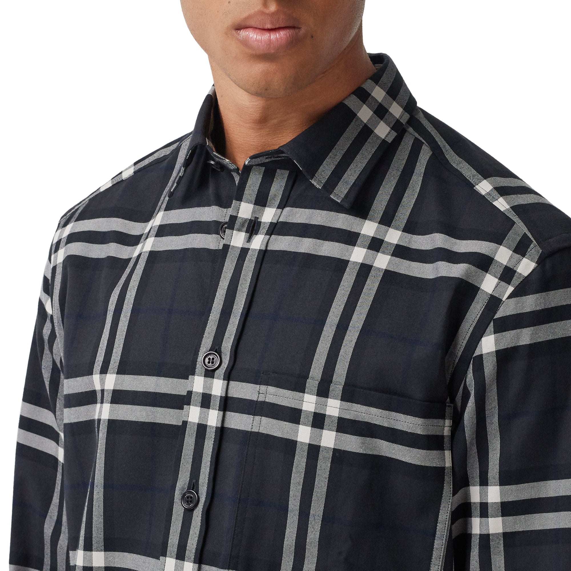 CHARCOAL IP CHK Chemise en flanelle de coton Vintage check