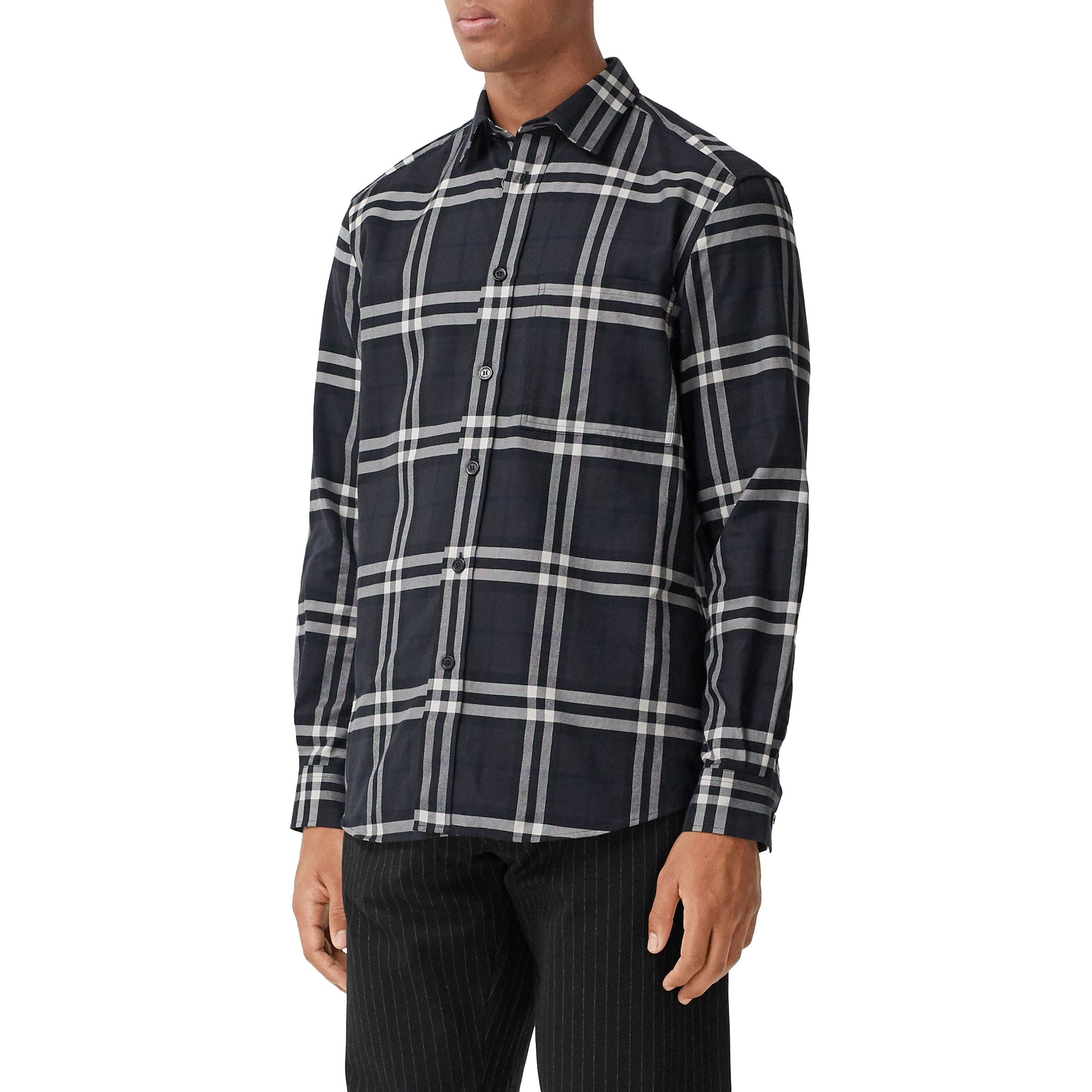 CHARCOAL IP CHK Chemise en flanelle de coton Vintage check