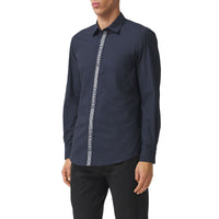 NAVY/WHITE IP P Chemise en coton avec bande à logo