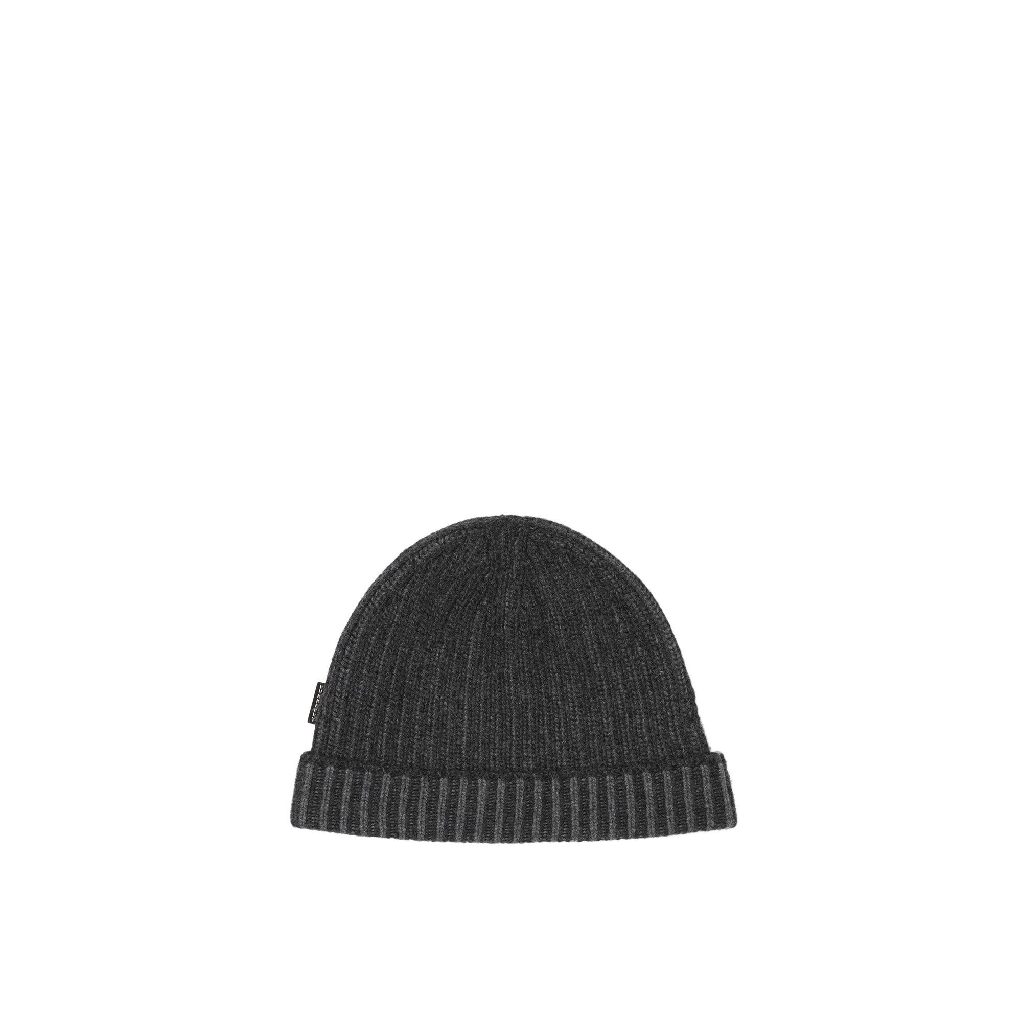 GREY MELANGE Bonnet en maille côtelée de cachemire