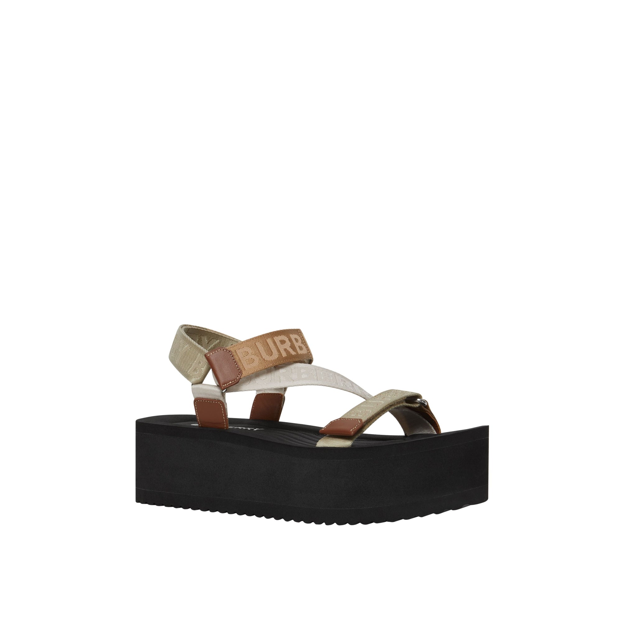 ARCHIVE BEIGE Sandales avec logo en jacquard