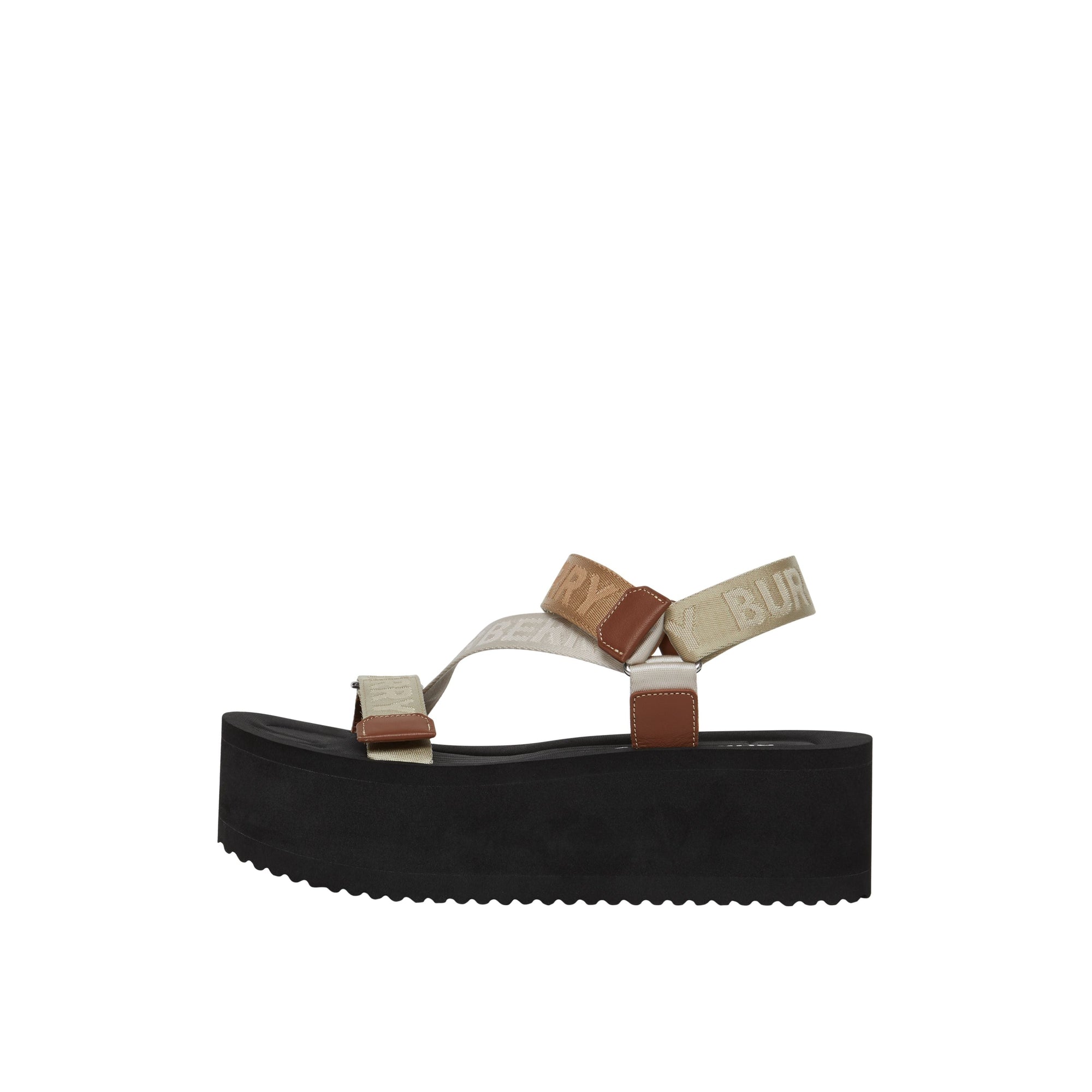 ARCHIVE BEIGE Sandales avec logo en jacquard