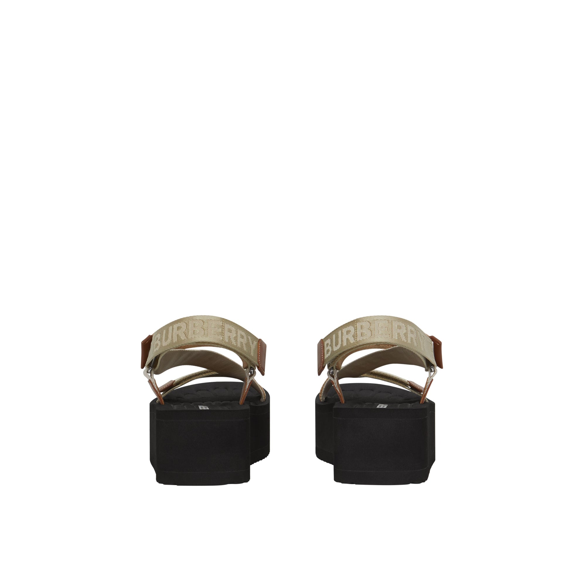 ARCHIVE BEIGE Sandales avec logo en jacquard