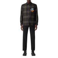 BLACK IP CHK Chemise oversize en flanelle de laine check Monogram