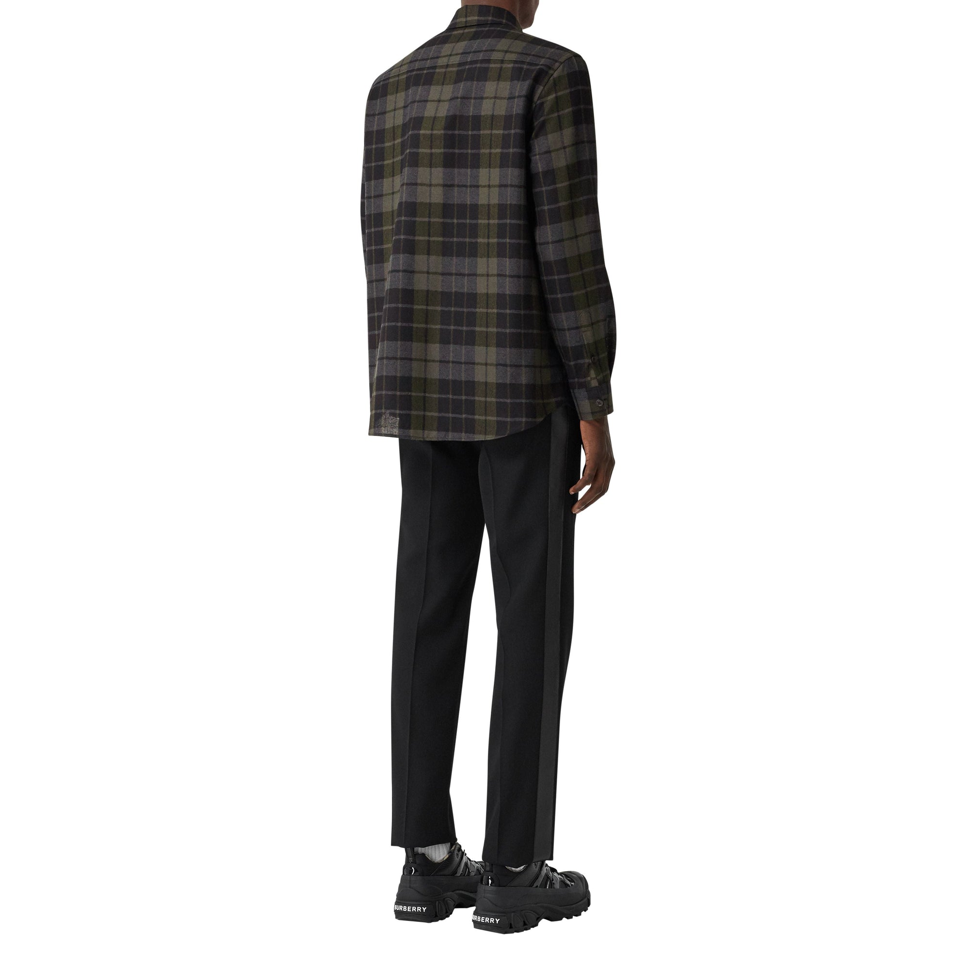 BLACK IP CHK Chemise oversize en flanelle de laine check Monogram