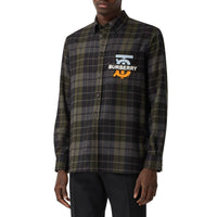 BLACK IP CHK Chemise oversize en flanelle de laine check Monogram