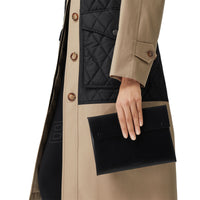 BLACK Grande pochette enveloppe en cuir velours et cuir