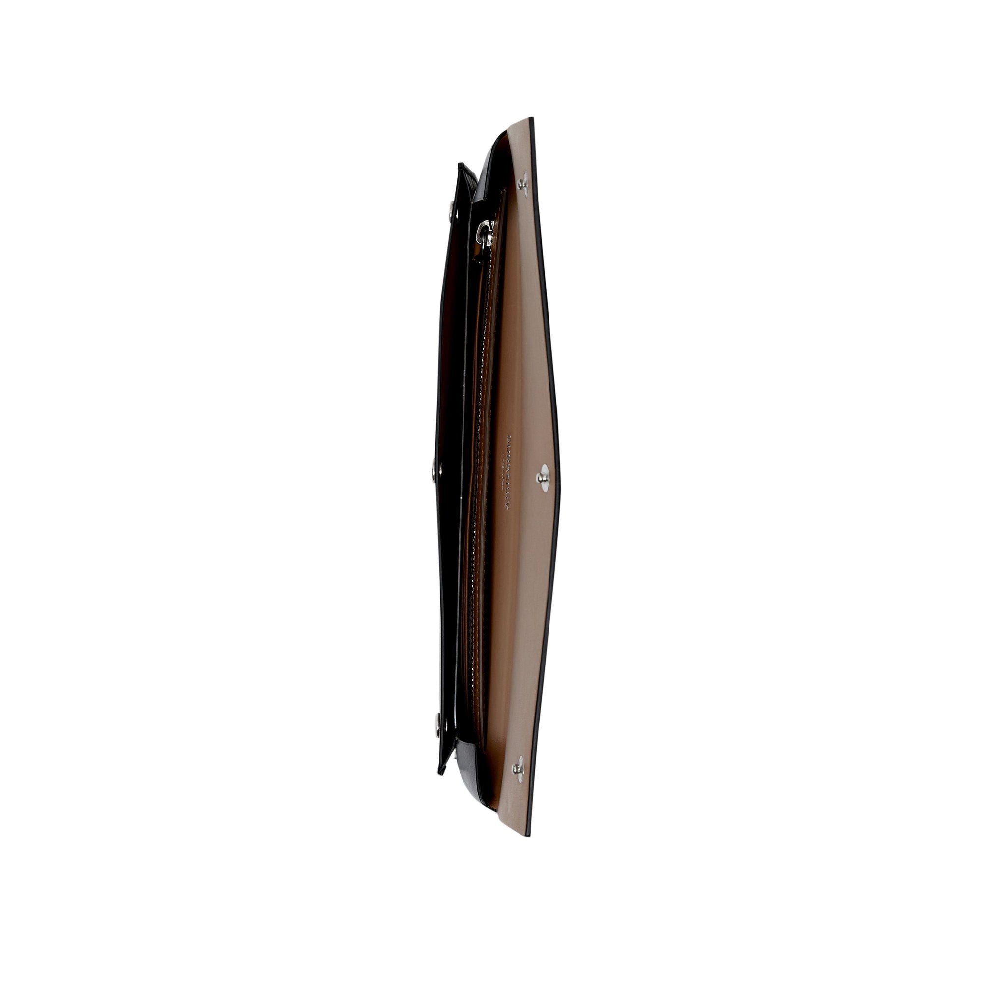 BLACK Grande pochette enveloppe en cuir velours et cuir
