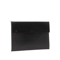 BLACK Grande pochette enveloppe en cuir velours et cuir