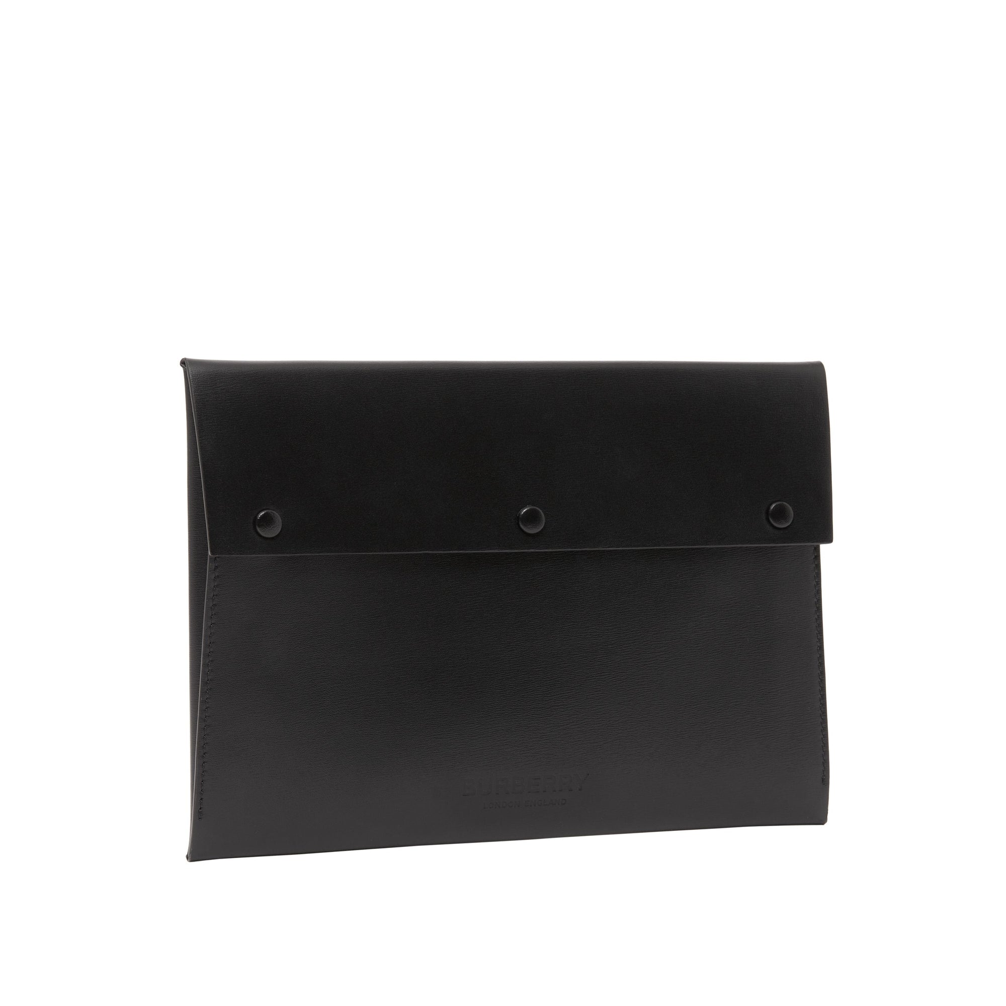 BLACK Grande pochette enveloppe en cuir velours et cuir