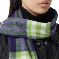 BRIGHT INDIGO/GREEN Écharpe classique en cachemire check