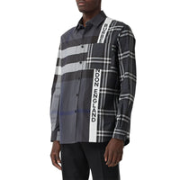 DARK PEWTER IP CHK Chemise oversize en coton check façon patchwork avec logo
