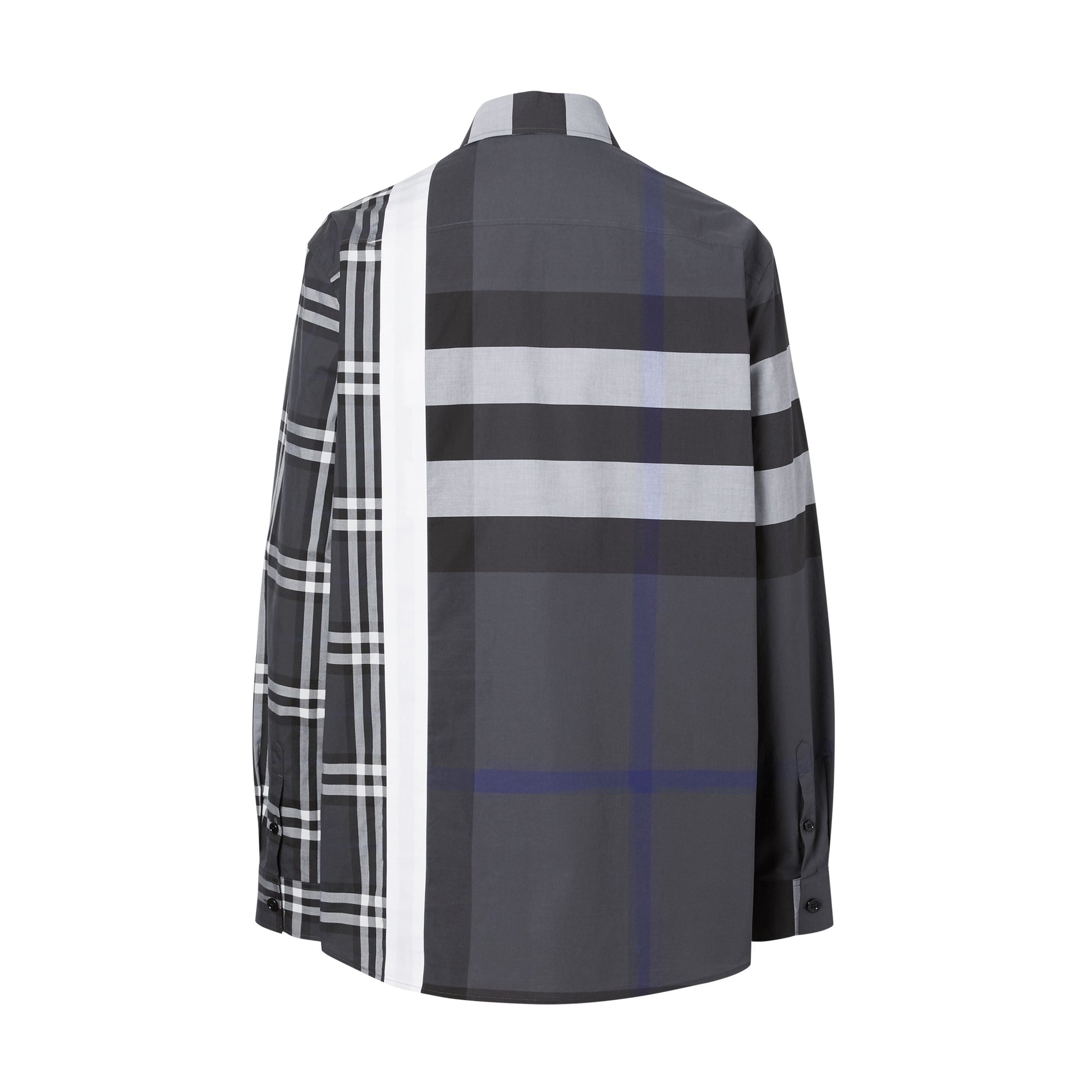 DARK PEWTER IP CHK Chemise oversize en coton check façon patchwork avec logo