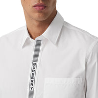 WHITE/BLACK IP PATT Chemise en coton avec bande à logo