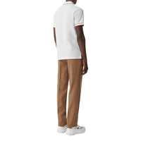 WHITE Polo zippé en coton avec rayures iconiques