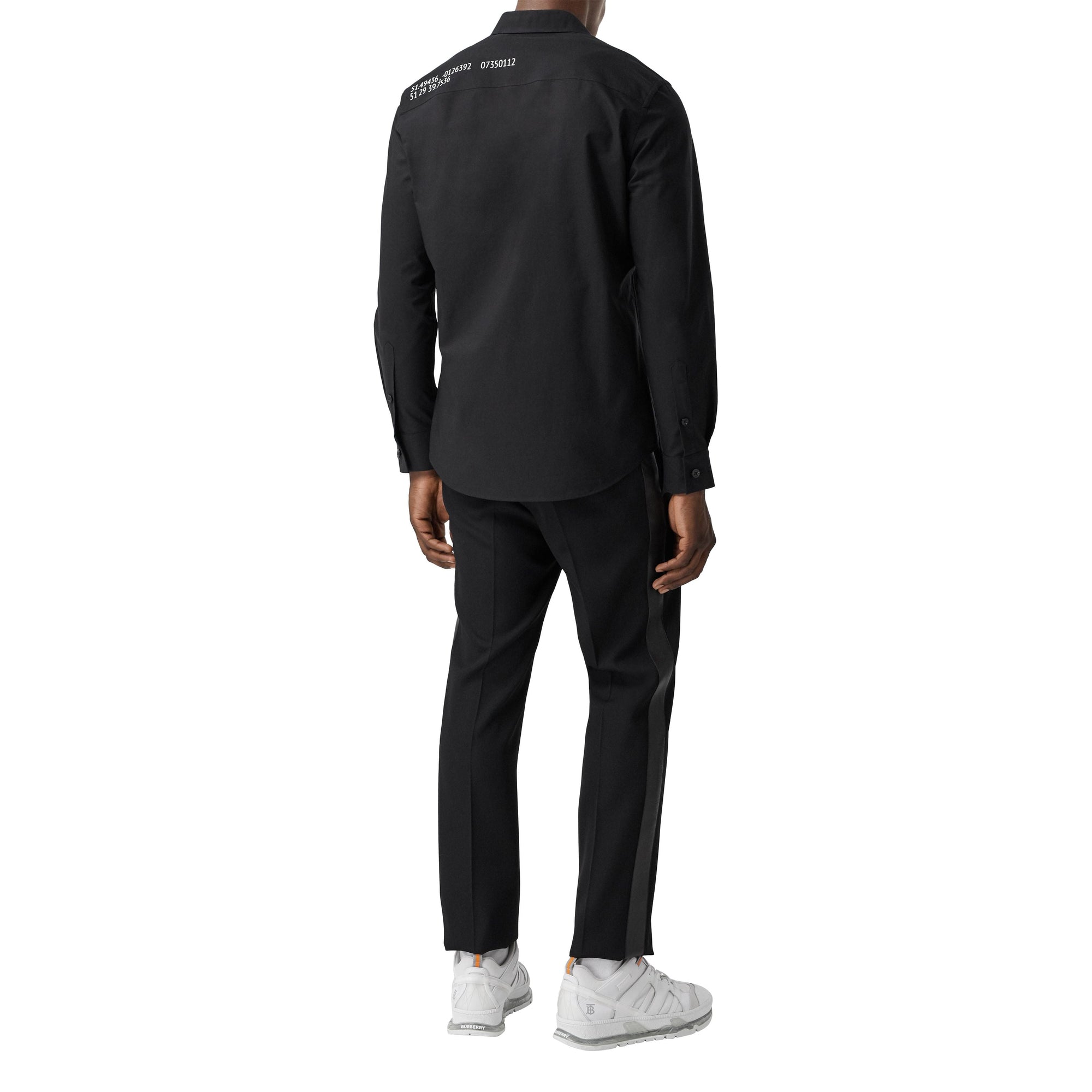 BLACK Chemise Oxford en coton avec coordonnées géographiques