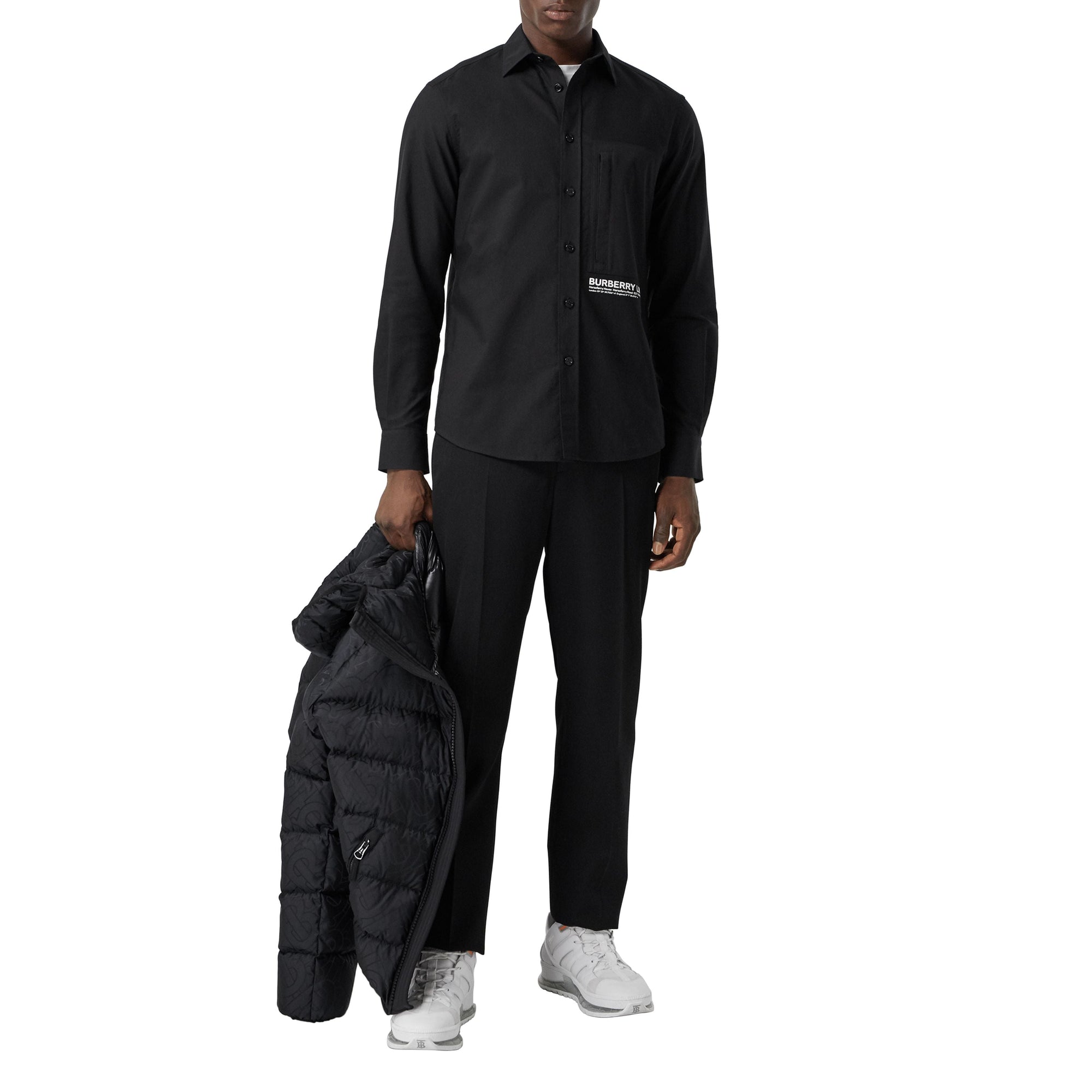 BLACK Chemise Oxford en coton avec coordonnées géographiques