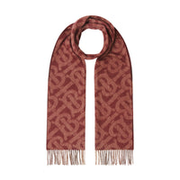 BURGUNDY Écharpe réversible en cachemire check et Monogram
