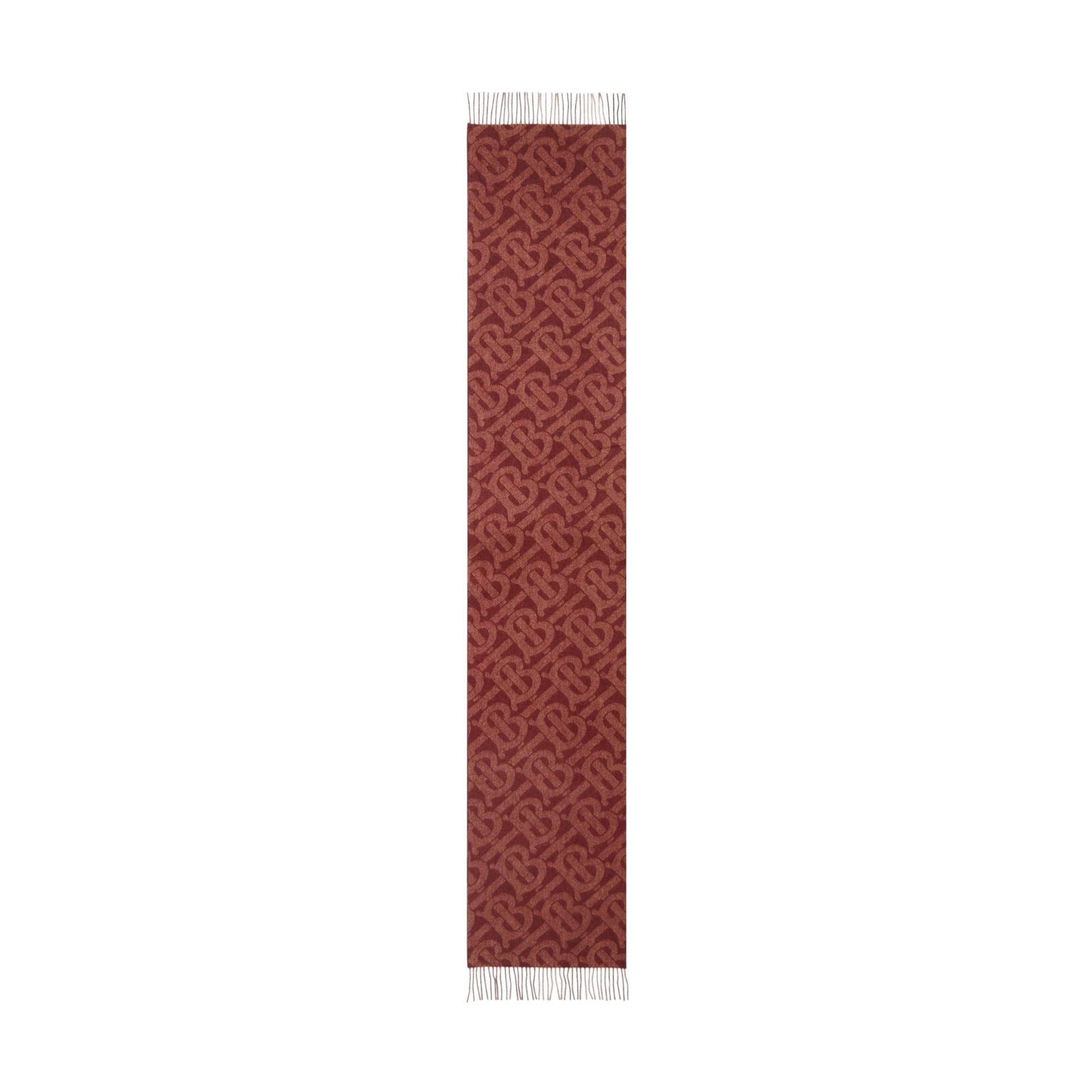 BURGUNDY Écharpe réversible en cachemire check et Monogram