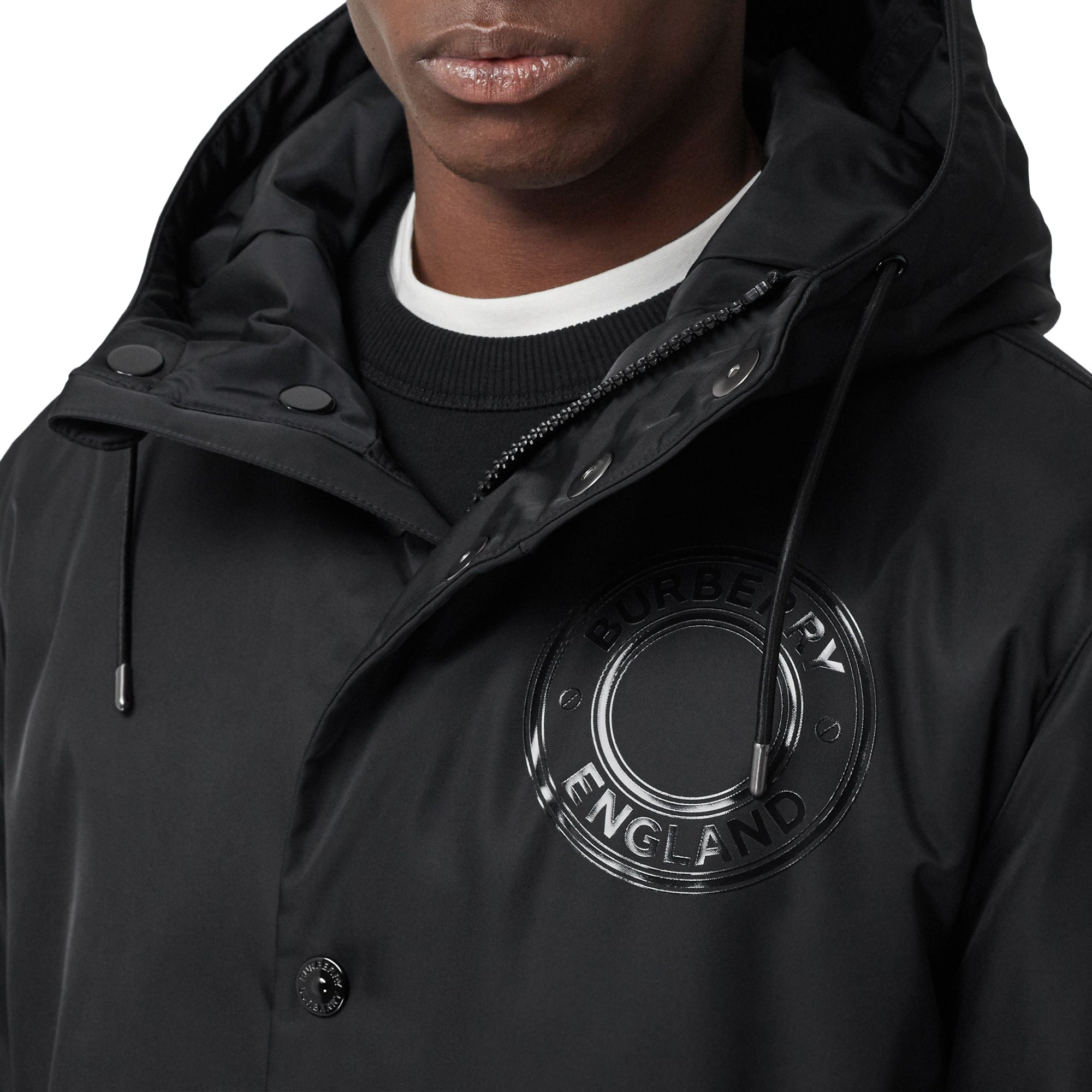 BLACK Parka en sergé technique à logo