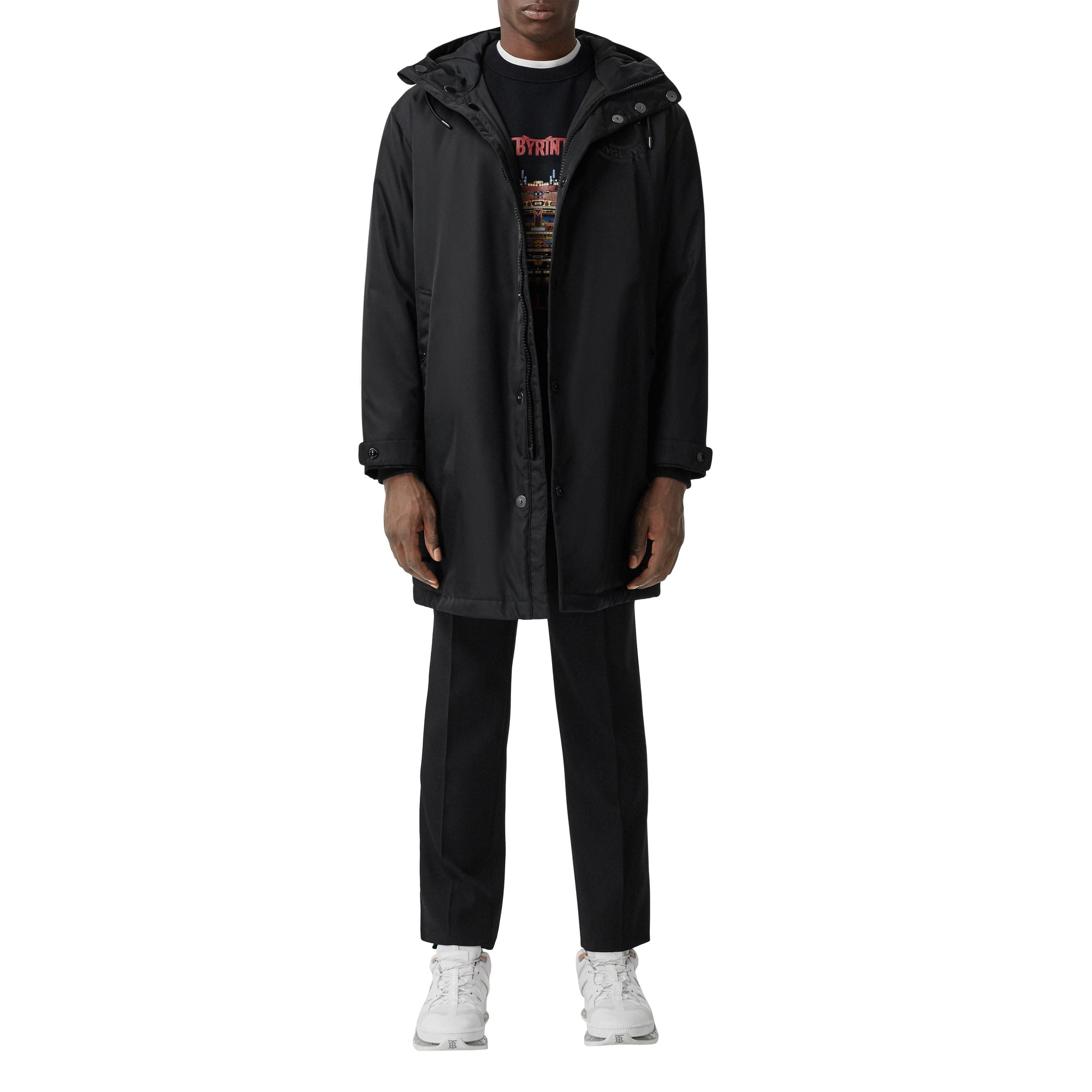 BLACK Parka en sergé technique à logo