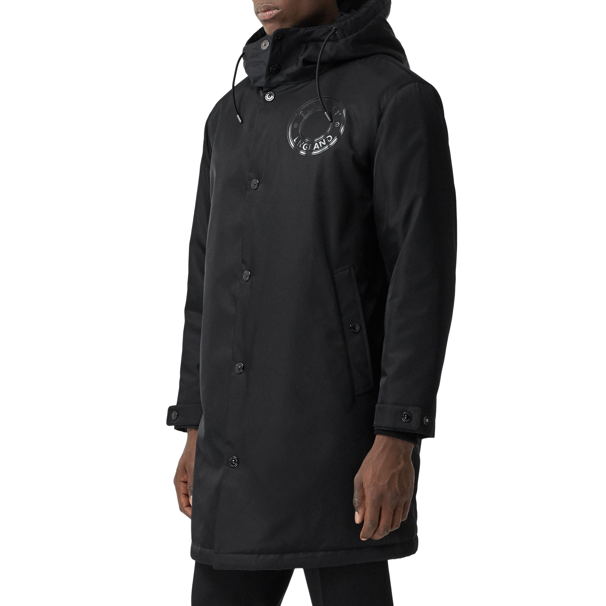 BLACK Parka en sergé technique à logo