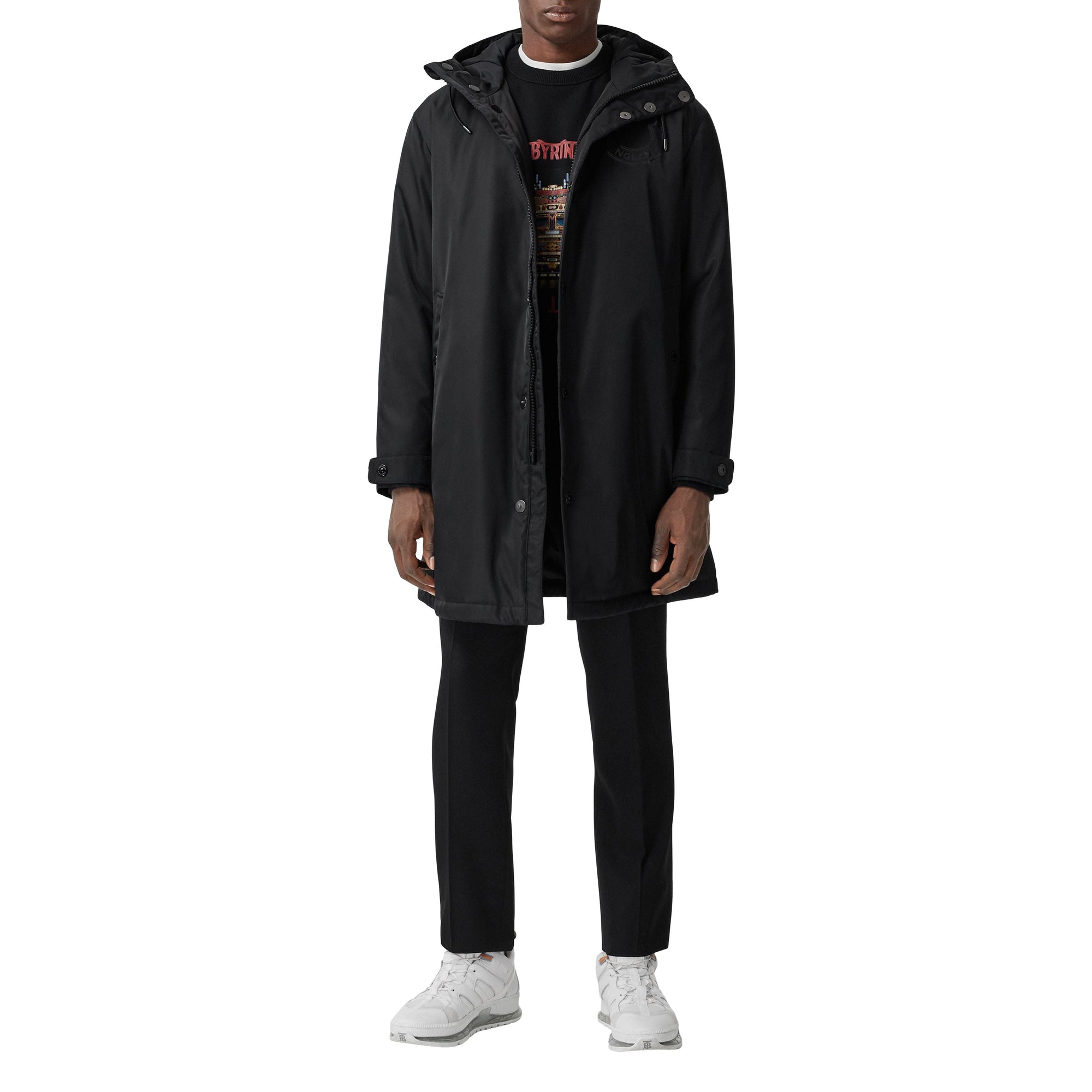 BLACK Parka en sergé technique à logo